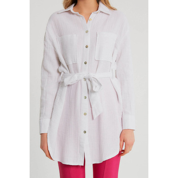 textil Mujer Tops / Blusas Robin-Collection Dames Overhemd M Wit Blanco