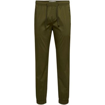 textil Hombre Pantalones Selected 16083845 HALKIRK-WINTER MOSS Verde