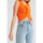 textil Mujer Tops / Blusas Robin-Collection Top Elástico Rib Mujer T Naranja Naranja