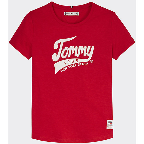 textil Niña Tops y Camisetas Tommy Hilfiger KG0KG04960 1985 TEE-XA9 RACING RED Rojo