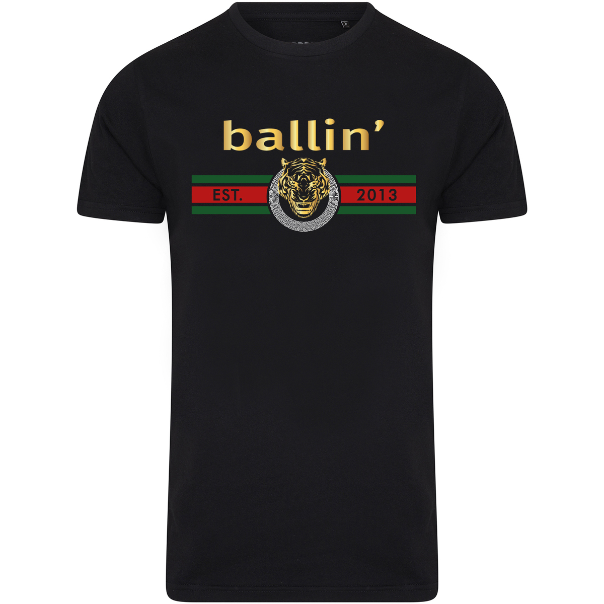 textil Hombre Camisetas manga corta Ballin Est. 2013 Tiger Lines Shirt Negro
