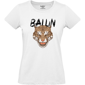 textil Mujer Camisetas manga corta Ballin Est. 2013 Tiger Shirt Blanco