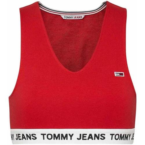 textil Mujer Tops y Camisetas Tommy Jeans TJW SUPER CROP V-LOG Rojo