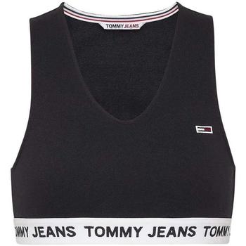 textil Mujer Tops y Camisetas Tommy Jeans TJW SUPER CROP V-LOG Negro