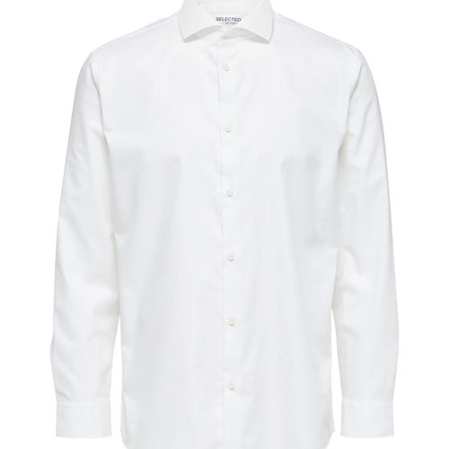 textil Hombre Camisas manga larga Selected 16081385 Blanco