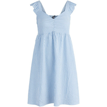 textil Mujer Vestidos cortos Pieces Vestido corto azul con rayas blancas ajustado en el pecho Azul