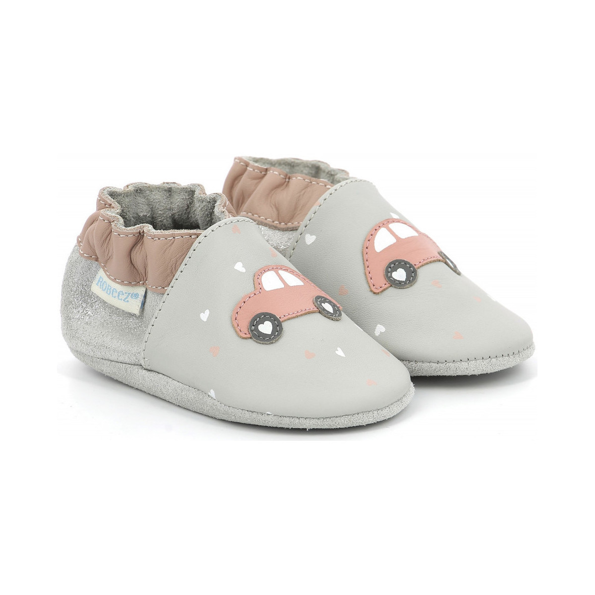 Zapatos Niña Pantuflas para bebé Robeez Welcomehome Gris