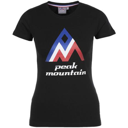 textil Mujer Camisetas manga corta Peak Mountain T-shirt manches courtes femme ACIMES Negro