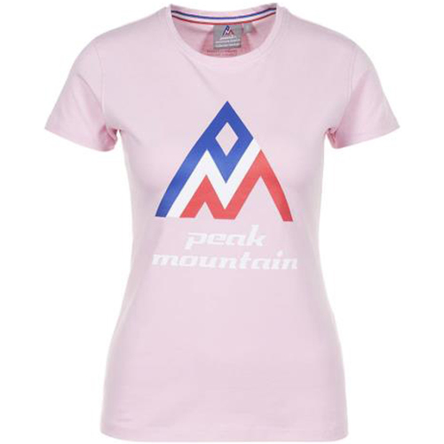 textil Mujer Camisetas manga corta Peak Mountain T-shirt manches courtes femme ACIMES Rosa