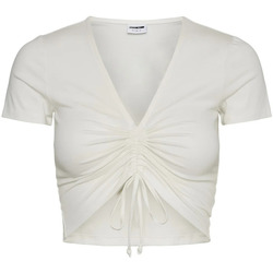 textil Mujer Tops y Camisetas Noisy May Camiseta blanca ajustable manga corta Blanco