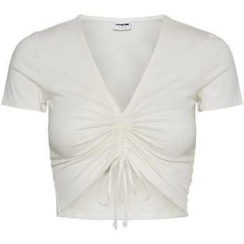 textil Mujer Tops y Camisetas Noisy May Camiseta blanca ajustable manga corta Blanco
