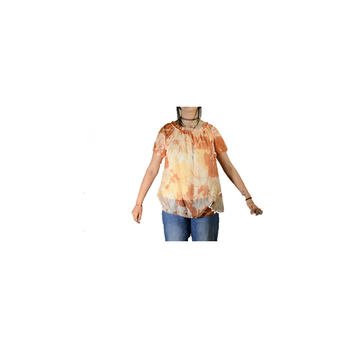 textil Mujer Tops y Camisetas Dinovo 5323 Naranja