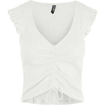 textil Mujer Camisetas sin mangas Pieces Camiseta blanca sin mangas ajustable Blanco
