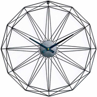 Casa Relojes Thinia Home Reloj de Pared Moderno Negro Ø60cm Negro