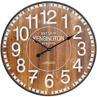 Casa Relojes Thinia Home Reloj de Pared Vintage Madera Oscura Ø60cm Madera Oscura