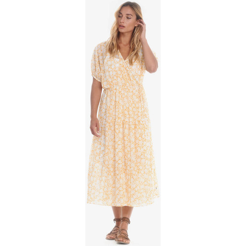 textil Mujer Vestidos Le Temps des Cerises Vestido largo cruzada BILBAO Amarillo