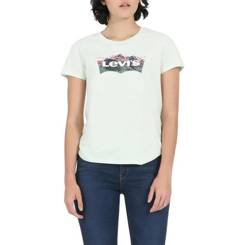 textil Mujer Tops y Camisetas Levi's THE PERFECT TEE SUMMER MOUNTAI Verde