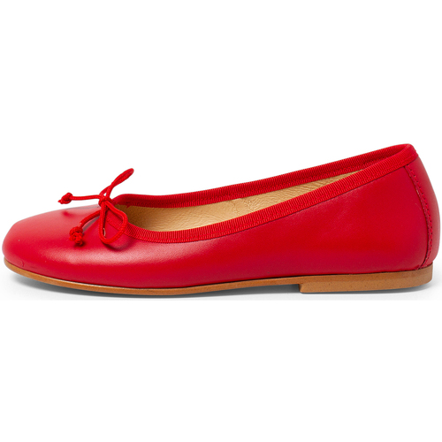 Zapatos Niña Derbie Pisamonas Bailarinas Niña Piel Manoletinas Colores Rojo