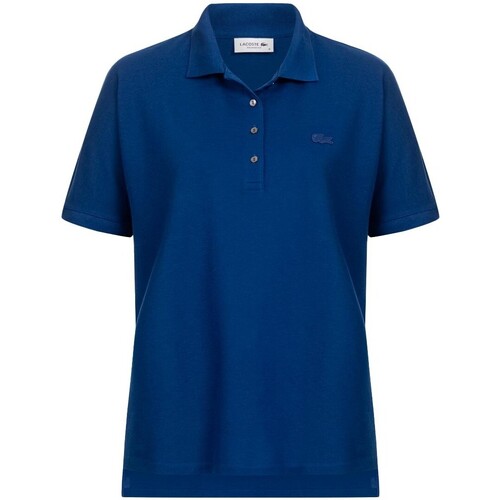 textil Mujer Polos manga corta Lacoste - Polo Over Relaxed-Fit Azul