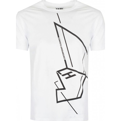 textil Hombre Camisetas manga corta Les Hommes LKT219-700P | Round Neck T-Shirt Blanco