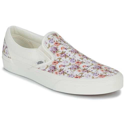 Zapatos Mujer Slip on Vans CLASSIC SLIP-ON Blanco / Multicolor