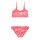 textil Niña Bikini Roxy VACAY FOR LIFE CROP TOP SET Rosa / Blanco