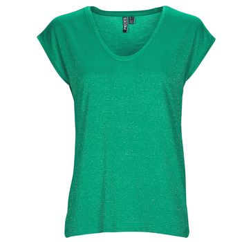 textil Mujer Camisetas manga corta Pieces PCBILLO TEE LUREX STRIPES Verde