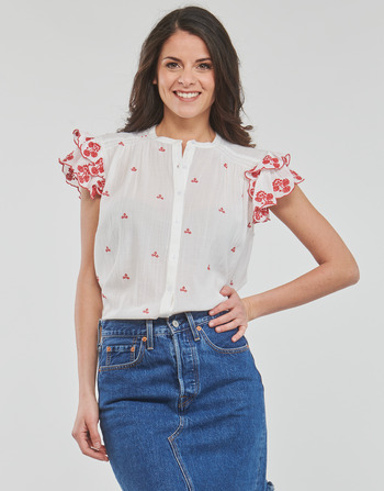 textil Mujer Tops / Blusas Pepe jeans ANTONINE Blanco / Rojo