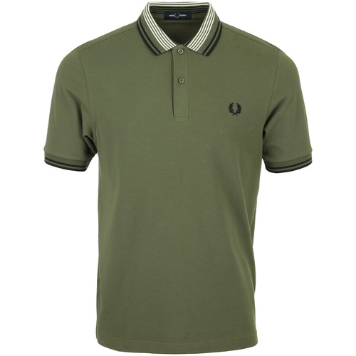 textil Hombre Tops y Camisetas Fred Perry Striped Collar Polo Shirt Verde