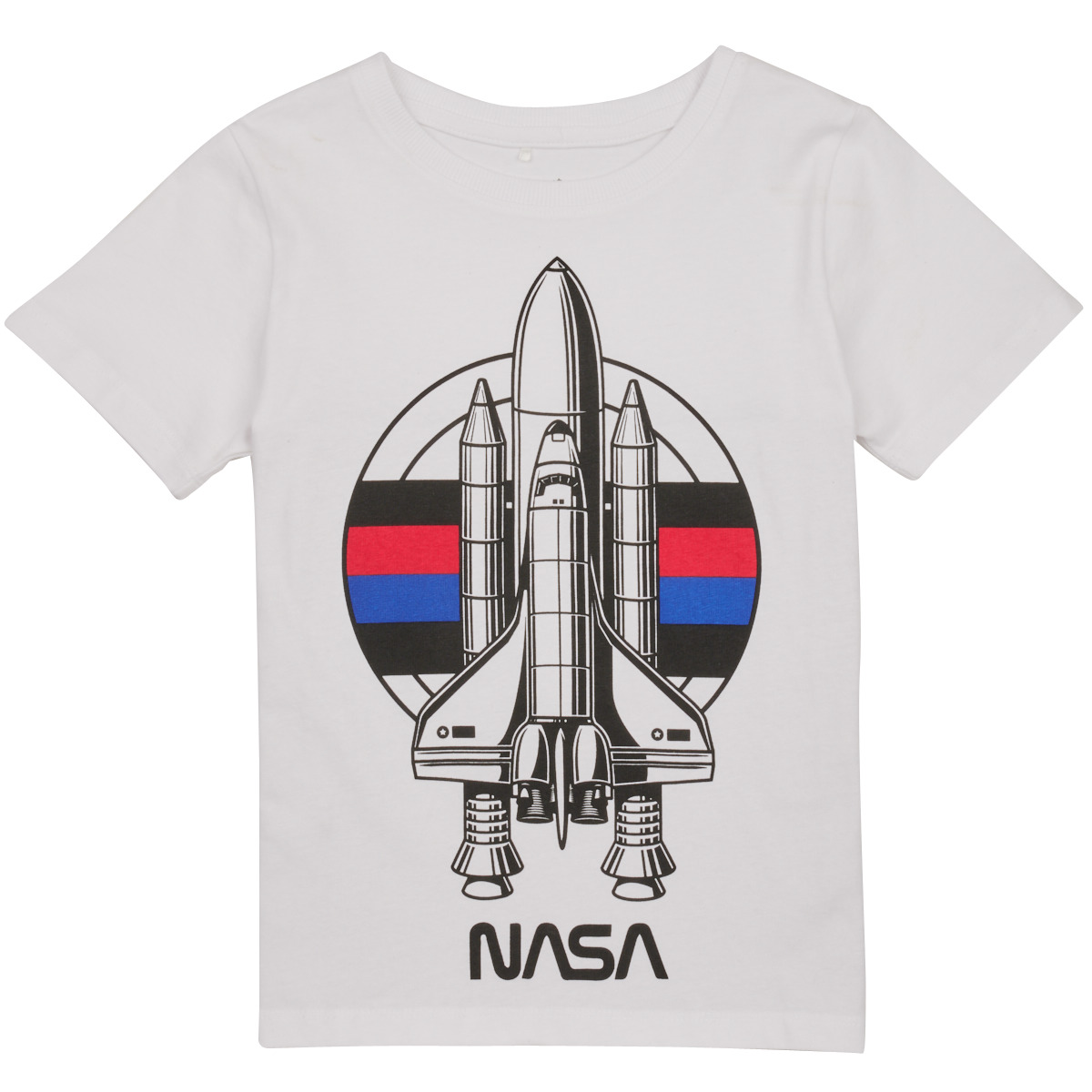 textil Niño Camisetas manga corta Name it NKMNOBERT NASA SS TOP Blanco