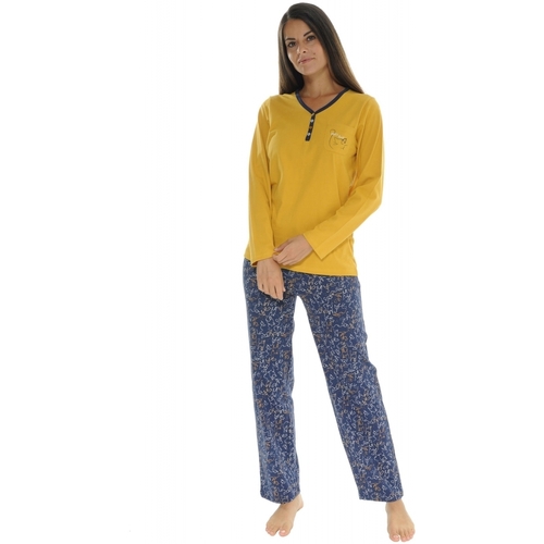 textil Mujer Pijama Christian Cane JUNE Amarillo