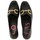 Zapatos Mujer Botas Lolas mocasin con punta cuadradacy cadena fabricado en españa Negro