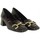 Zapatos Mujer Botas Lolas zapato tacon 3 con corte mocasin fabricado en españa Negro