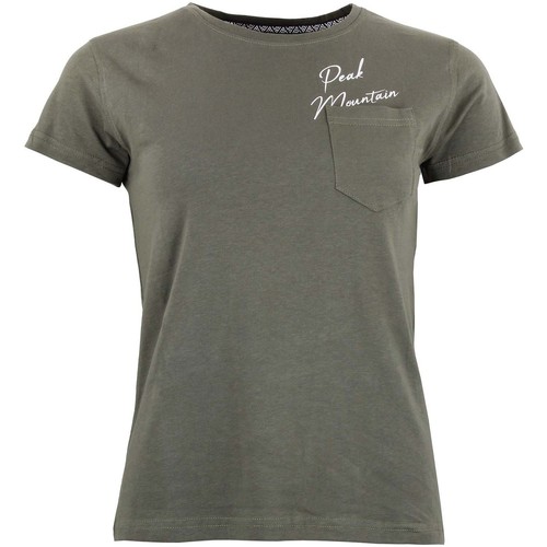 textil Mujer Camisetas manga corta Peak Mountain T-shirt manches courtes femme AJOJO Verde
