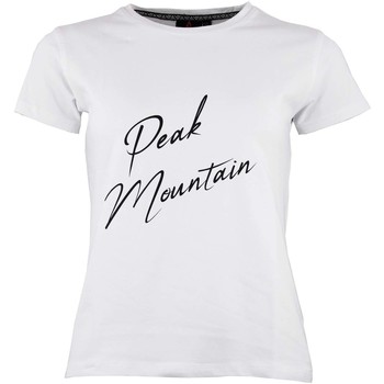 textil Mujer Camisetas manga corta Peak Mountain T-shirt manches courtes femme ATRESOR Blanco