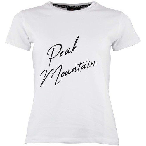 textil Mujer Camisetas manga corta Peak Mountain T-shirt manches courtes femme ATRESOR Blanco