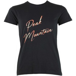 textil Mujer Camisetas manga corta Peak Mountain T-shirt manches courtes femme ATRESOR Negro