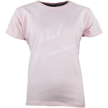 textil Mujer Camisetas manga corta Peak Mountain T-shirt manches courtes femme ATRESOR Rosa