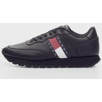Zapatos Hombre Zapatillas bajas Tommy Hilfiger TOMMY JEANS LEATHER RUNNER Negro