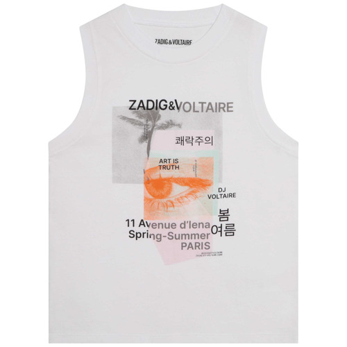 textil Niña Camisetas sin mangas Zadig & Voltaire X15378-10P-J Blanco