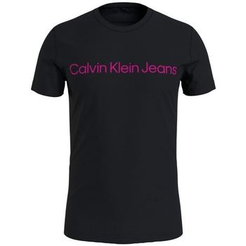 textil Hombre Camisetas manga corta Calvin Klein Jeans CAMISETA INSTITUTIONALCALVIN KLEIN HOMBRE Negro