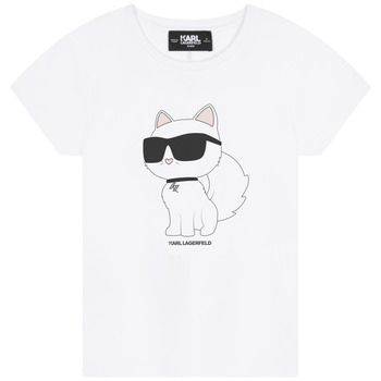 textil Niña Camisetas manga corta Karl Lagerfeld Z15416-10P-B Blanco
