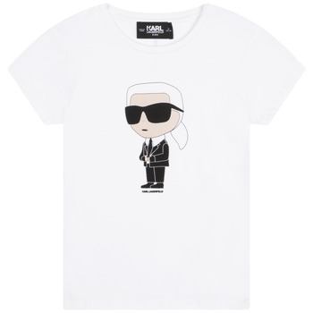 textil Niña Camisetas manga corta Karl Lagerfeld Z15418-10P-B Blanco
