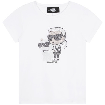 textil Niña Camisetas manga corta Karl Lagerfeld Z15420-10P-C Blanco