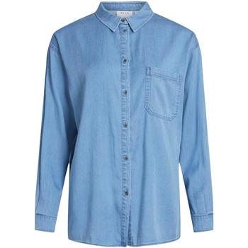 textil Mujer Tops y Camisetas Vila VIBISTA L/S OVERSIZE SHIRT Azul