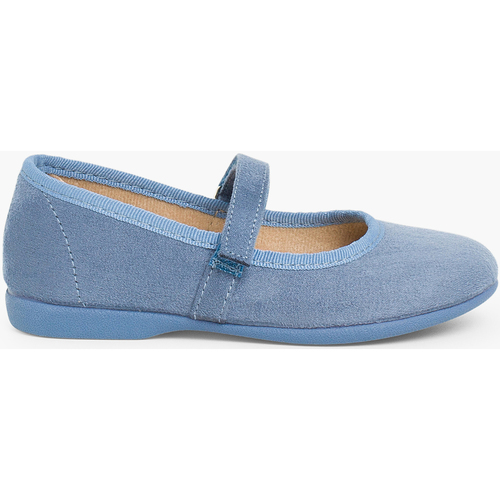 Zapatos Niña Bailarinas-manoletinas Pisamonas Merceditas Niña Serratex Cinta Adhesiva Azul