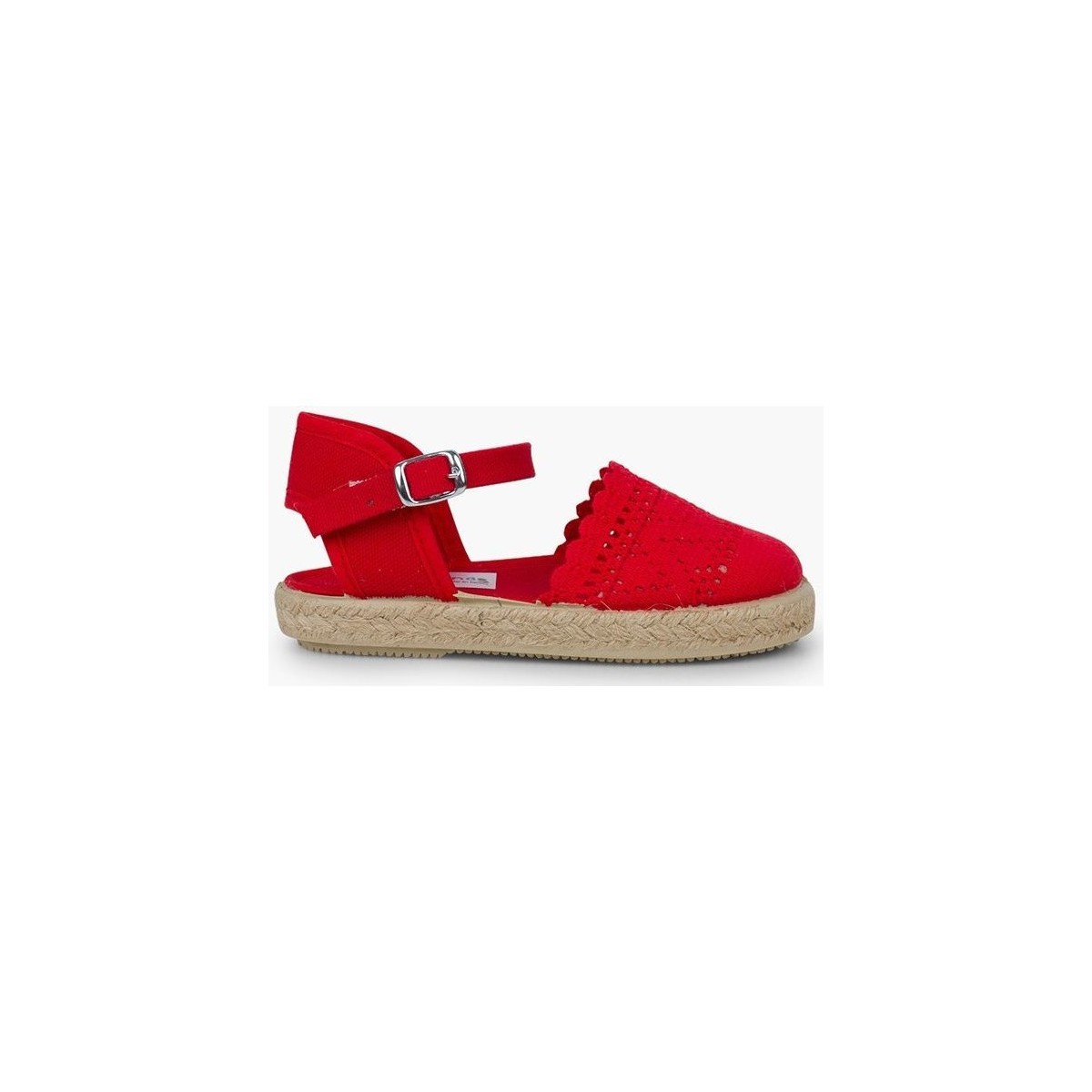 Zapatos Niña Alpargatas Pisamonas Alpargata Calada Para Niñas Con Hebilla Rojo