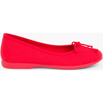 Zapatos Niña Bailarinas-manoletinas Pisamonas Bailarinas Niña Manoletina Tela Lacito Rojo