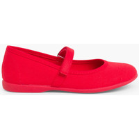 Zapatos Niña Derbie Pisamonas Merceditas Niña Tela Cinta Adhesiva Fino Rojo