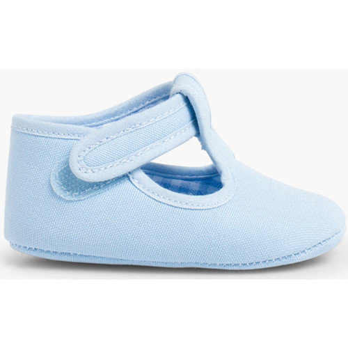Zapatos Niña Bailarinas-manoletinas Pisamonas Badana Pepito Bebé Tela Cinta Adhesiva Azul